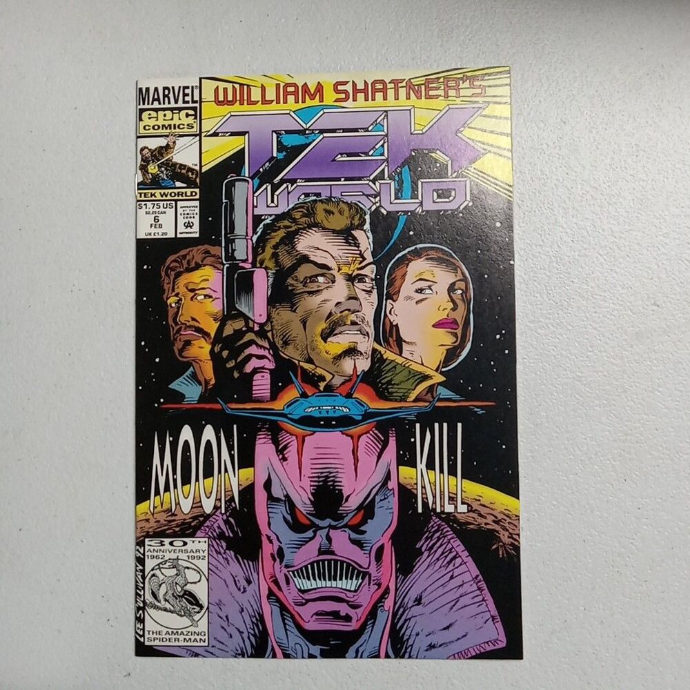 Vintage 1992 - William Shatner Tek World Moon Kill - Marvel Comics
